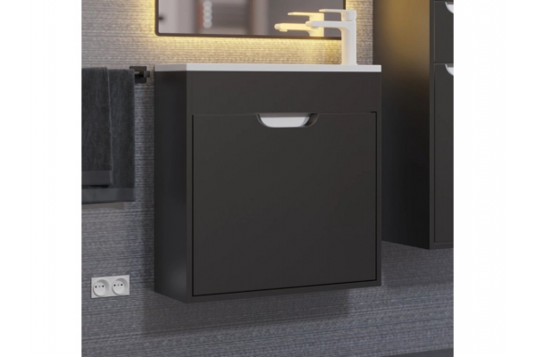 Тумба с раковиной Uperwood Modul матовая черная 60 см