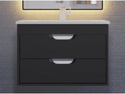 Тумба с раковиной Uperwood Modul матовая черная 65 см