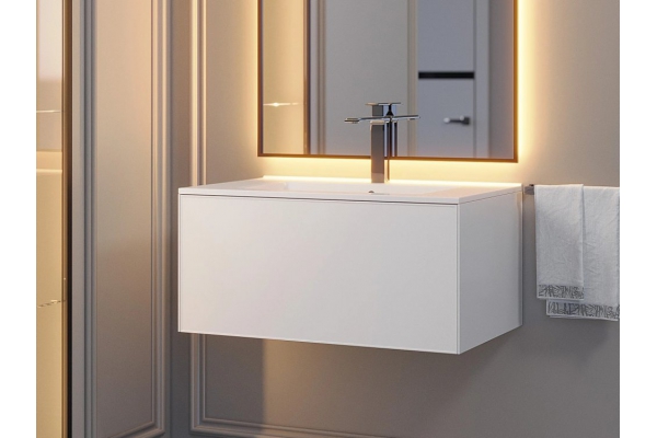 Тумба с раковиной Uperwood Parma Premium белая 75 см