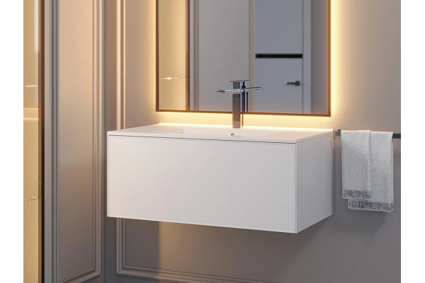 Тумба с раковиной Uperwood Parma Premium белая 85 см