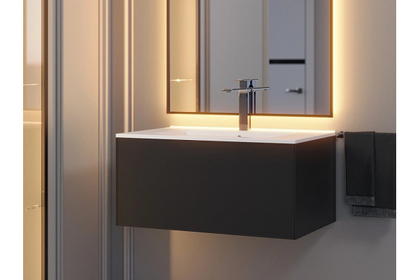 Тумба с раковиной Uperwood Parma Premium черная 75 см