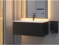 Тумба с раковиной Uperwood Parma Premium черная 85 см