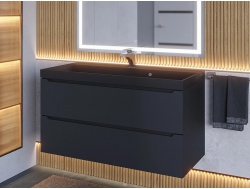 Тумба с раковиной Uperwood Tanos-Classic Quartz черная/уголь 100 см