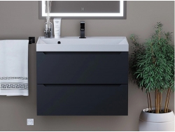 Тумба с раковиной Uperwood Tanos матовая черная 70 см