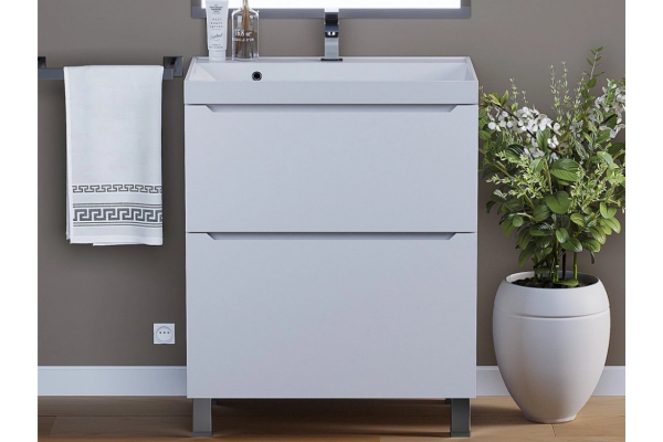 Тумба с раковиной Uperwood Tanos 2 ящика напольная 70 см белая
