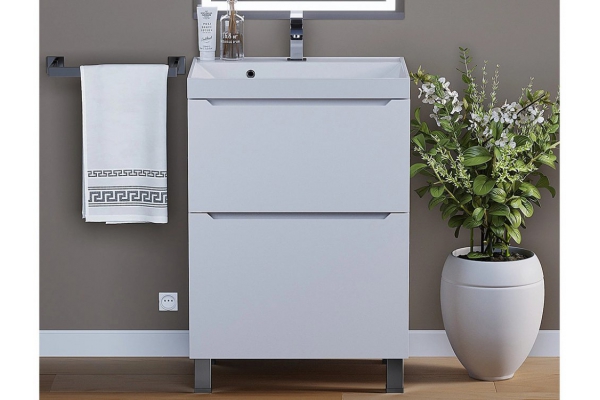 Тумба с раковиной Uperwood Tanos 2 ящика напольная 60 см белая