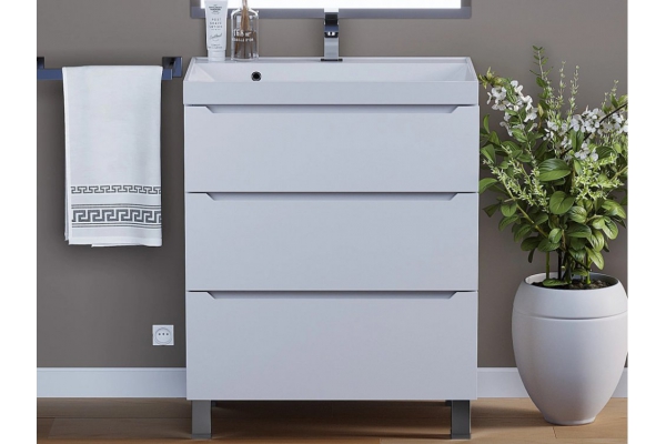 Тумба с раковиной Uperwood Tanos 3 ящика напольная 70 см белая