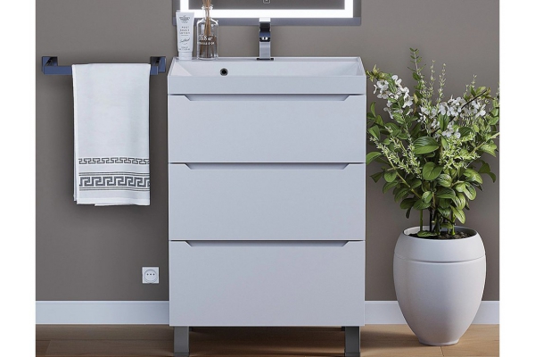 Тумба с раковиной Uperwood Tanos 3 ящика напольная 60 см белая