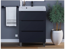 Тумба с раковиной Uperwood Tanos 3 ящика напольная 60 см черная