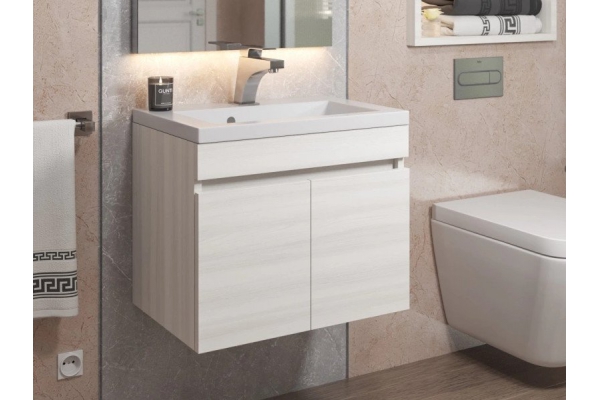 Тумба с раковиной Uperwood Eva Дуб Харбор белый 50 см