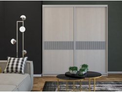 Шкаф-купе Юлия узкая рельефная вставка МДФ Бодега светлая (2к)