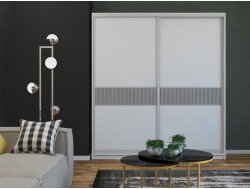 Шкаф-купе Светлана узкая рельефная вставка МДФ Белый