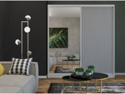 Шкаф-купе Юлия рельефный МДФ/зеркало Белый