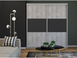 Шкаф-купе Светлана широкая рельефная вставка МДФ Финдус бежевый (2к)