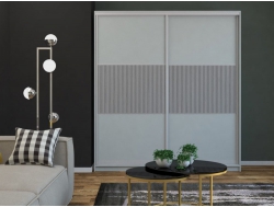 Шкаф-купе Светлана широкая рельефная вставка МДФ Серый