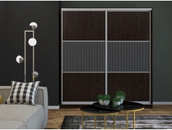 Шкаф-купе Ксения широкая рельефная вставка МДФ Венге