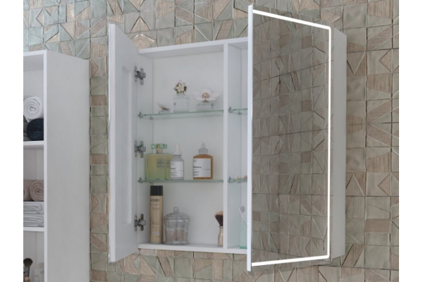 Зеркальный шкаф Geometry 800 с LED подсветкой